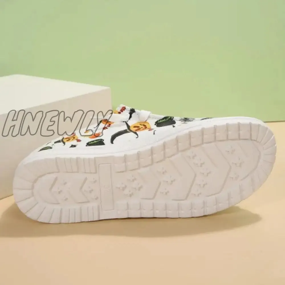 Hnewly - White Casual Patchwork Printing Round Comfortable Out Door Shoes