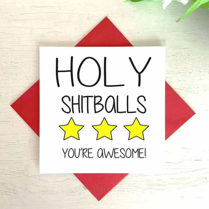 Holy Shitballs You're Awesome Greetings Card
