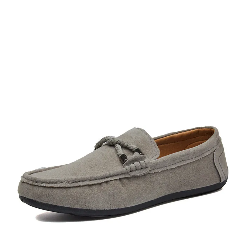 Independent cross-border autumn men's casual shoes suede comfortable driving shoes fashion one pedal bean shoes lazy shoes