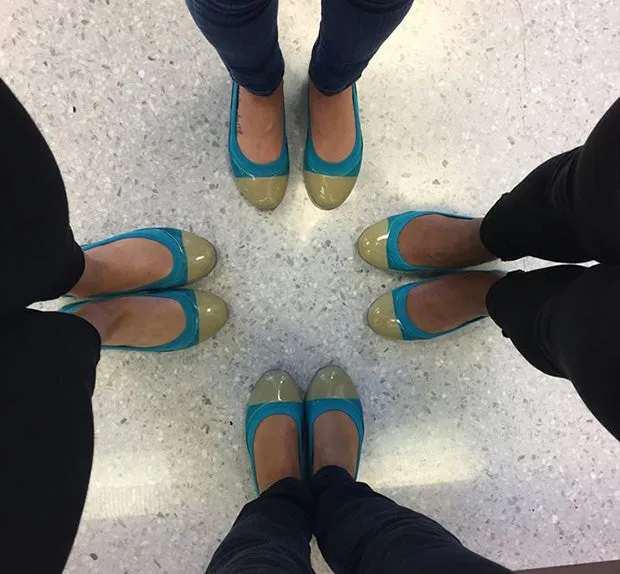 ja-vie bluebird/gold jelly flats shoes