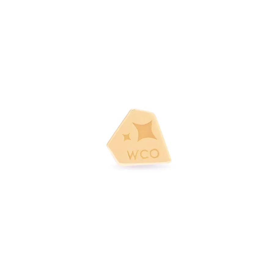 Jewel 14K Solid Gold Flat Back Earring Post