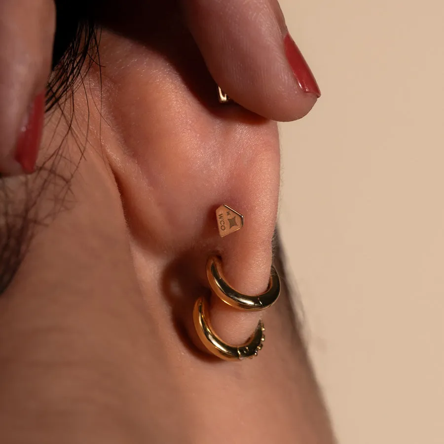 Jewel 14K Solid Gold Flat Back Earring Post