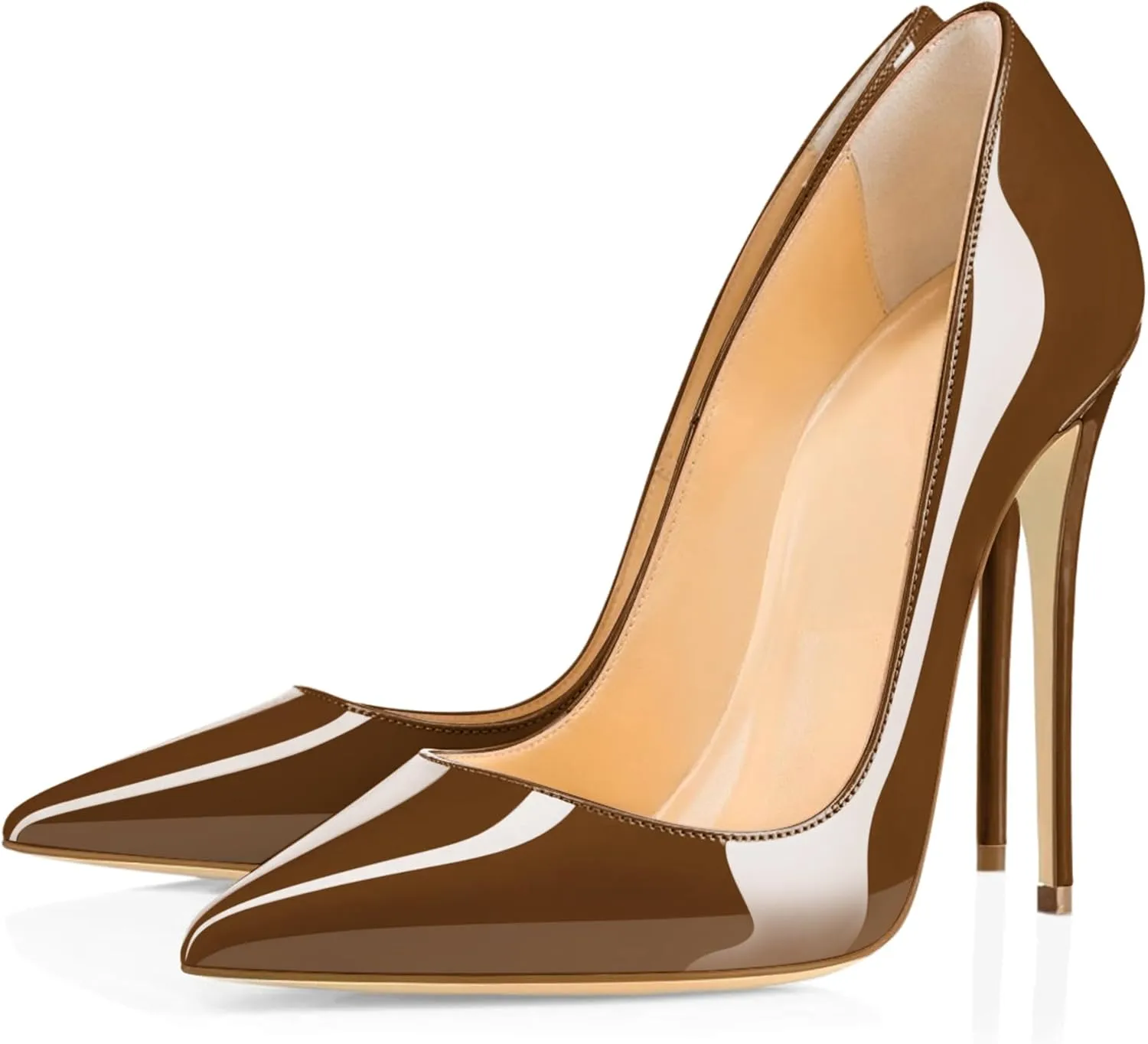 Joseywade Womens High Stilettos Heels Pointed Toe Pumps Slip-on 5 Inch Sky High Slim Thin Heel Dress Shoes