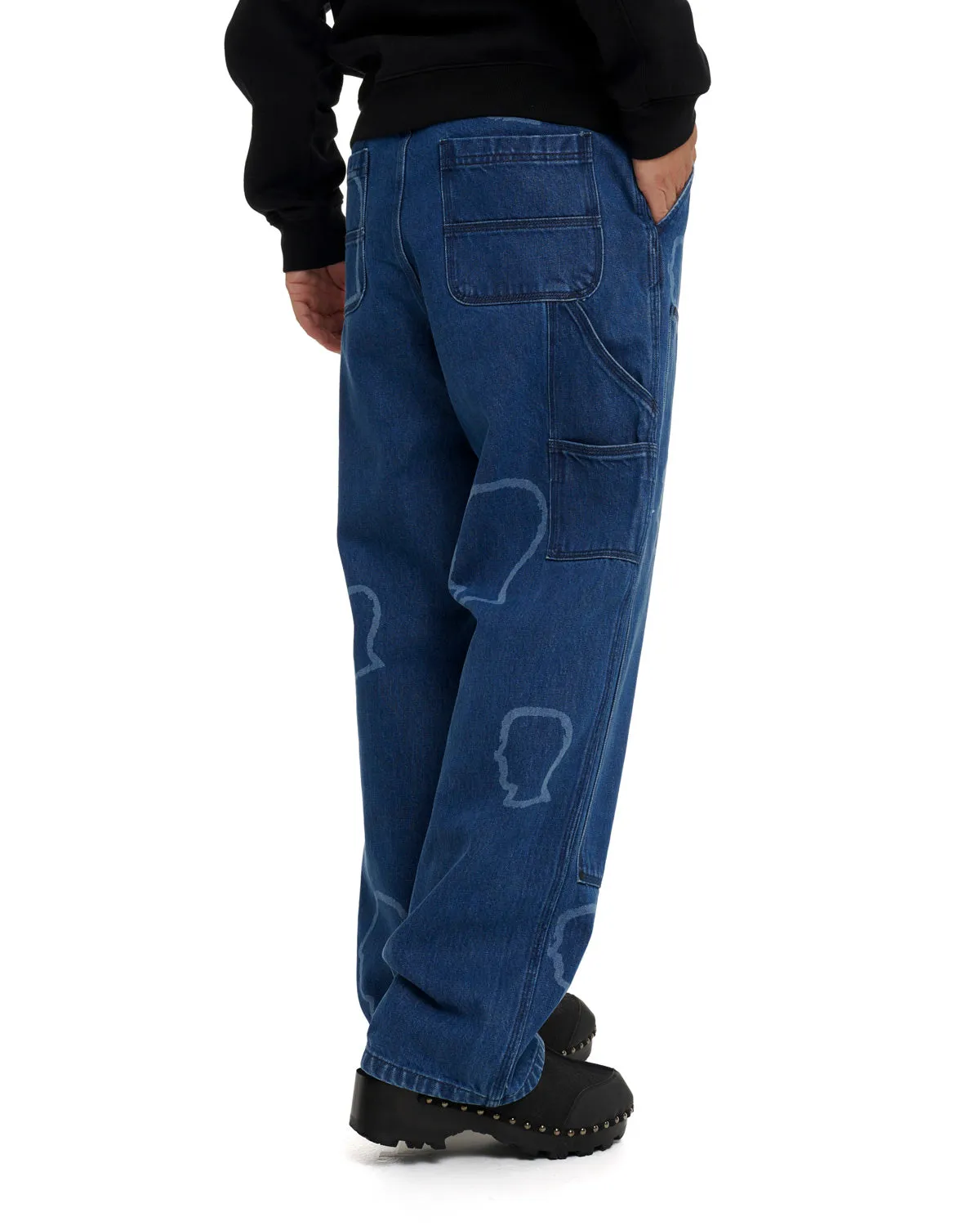 Logohead Denim Double Knee Utility Pant - Indigo