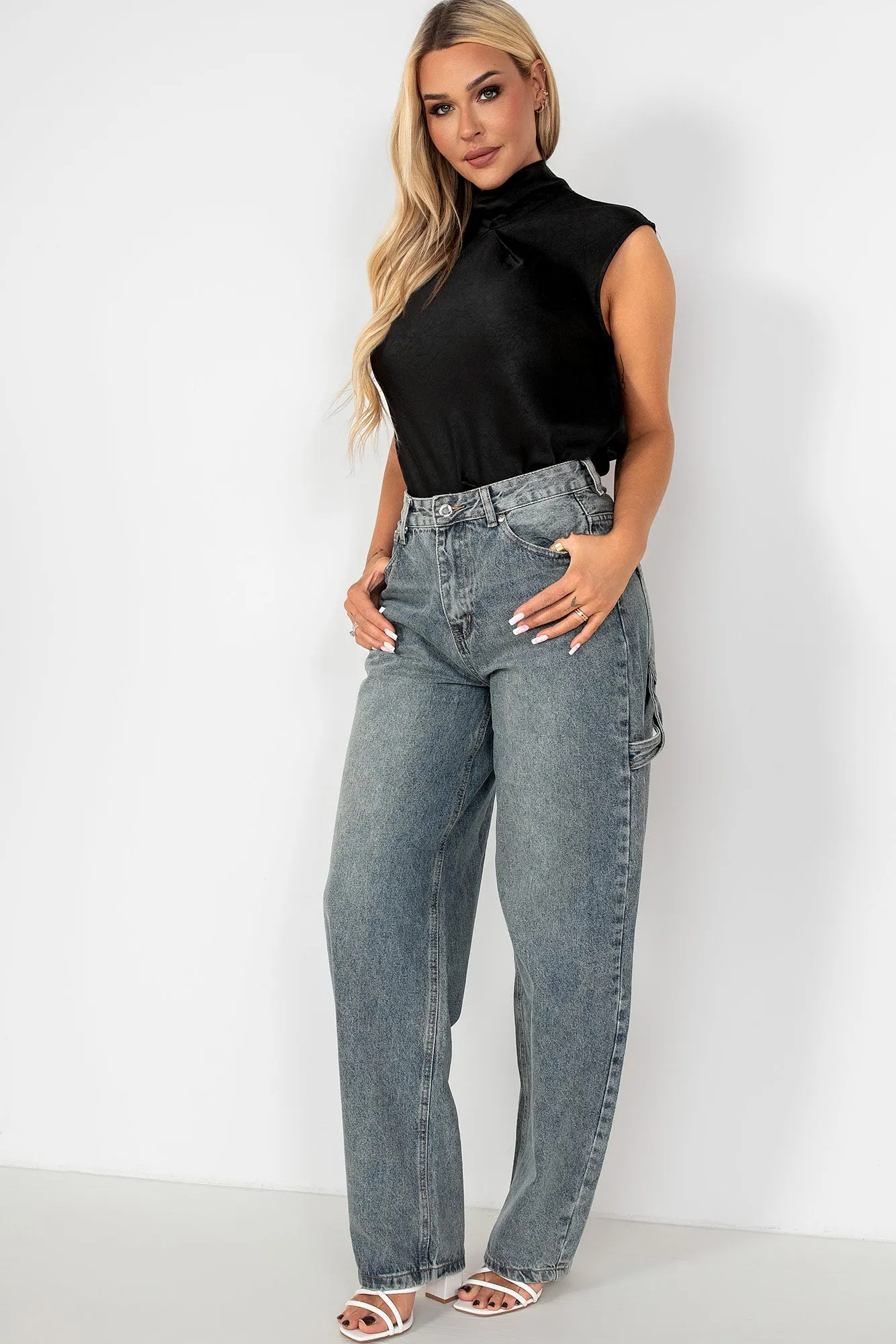 Lucia Black Satin Top