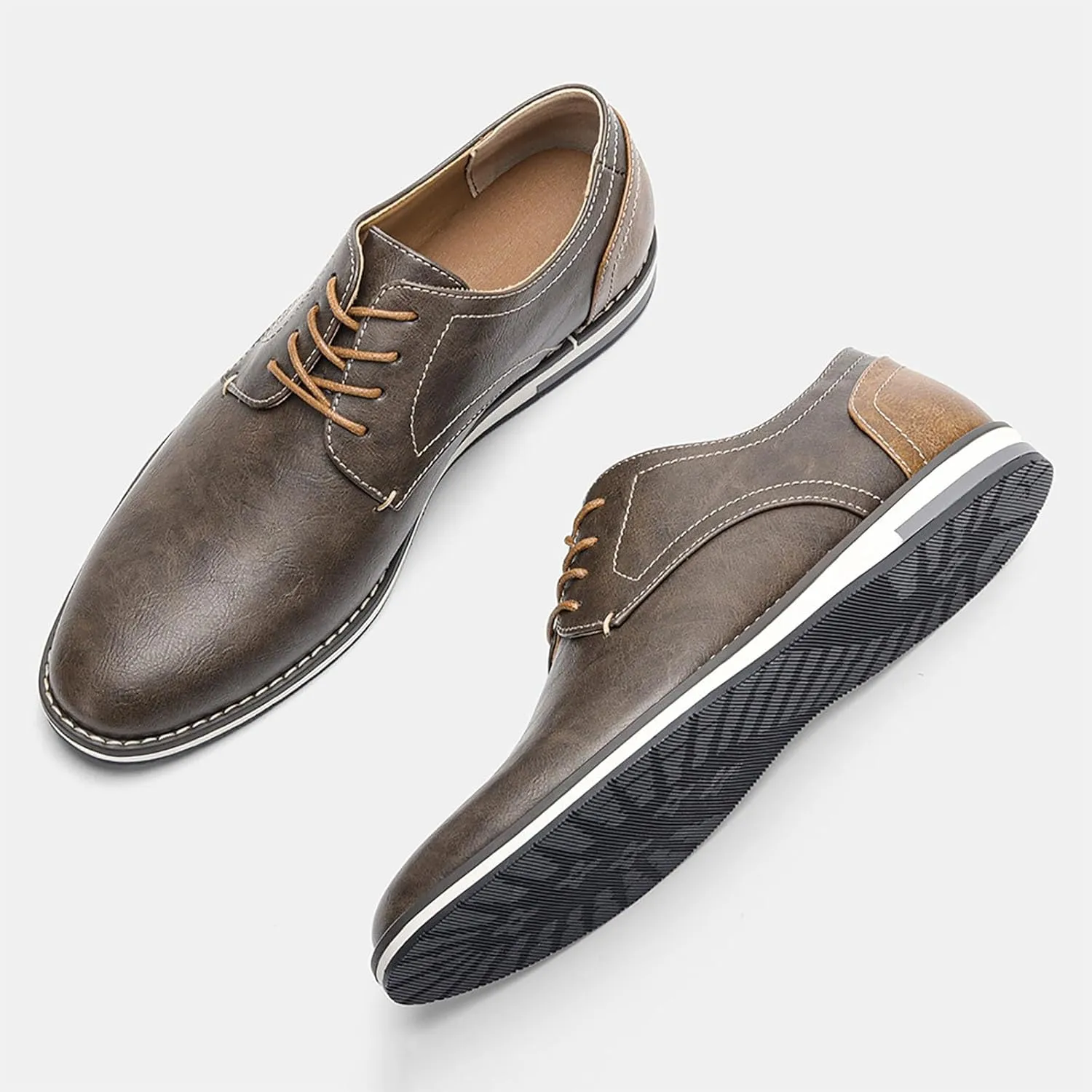 Men's Casual Business Leather Shoes Men Fashion Lace-up Derby Shoe Mens Light Comfortable Outdoor Driving Flats