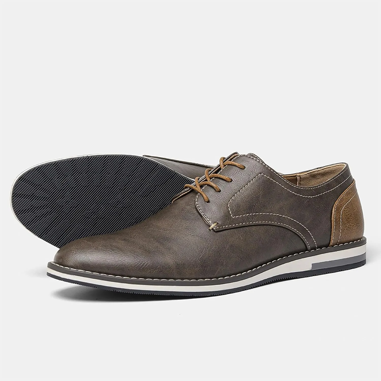 Men's Casual Business Leather Shoes Men Fashion Lace-up Derby Shoe Mens Light Comfortable Outdoor Driving Flats