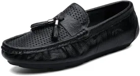 Men's Loafers Shoes Round Toe Solid Color Breathable with Tassel Driving Loafers Anti-Slip Flat Heel Comfortable Fashion Wedding Slip On