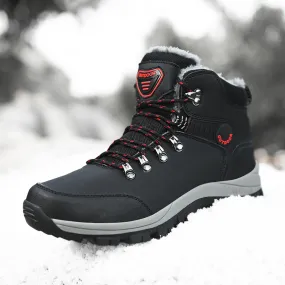 Men's Martin Boots Winter Fleece-Lined Warm High-Top Outdoor Fashion