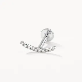 Micro Diamond Climber Helix Single Stud Earring in Silver