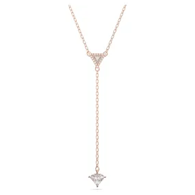 ORTYX Y NECKLACE, WHITE, RHODIUM PLATED