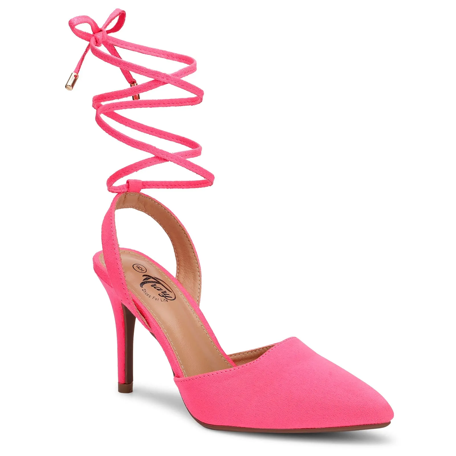 Pointed Toe Lace up Stiletto High Heels