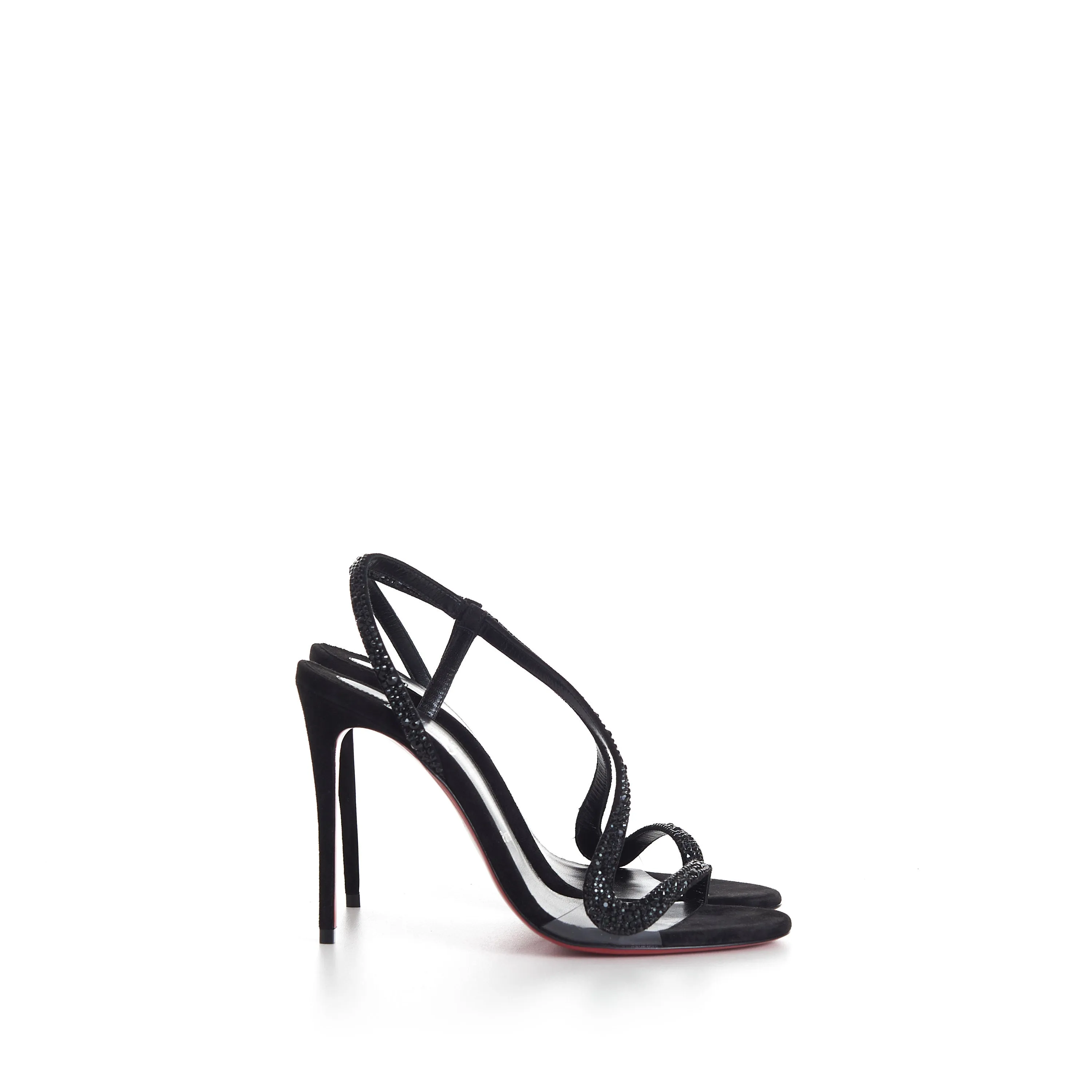 Rosalie Strass 100mm Sandals - Suede And Strass - Black