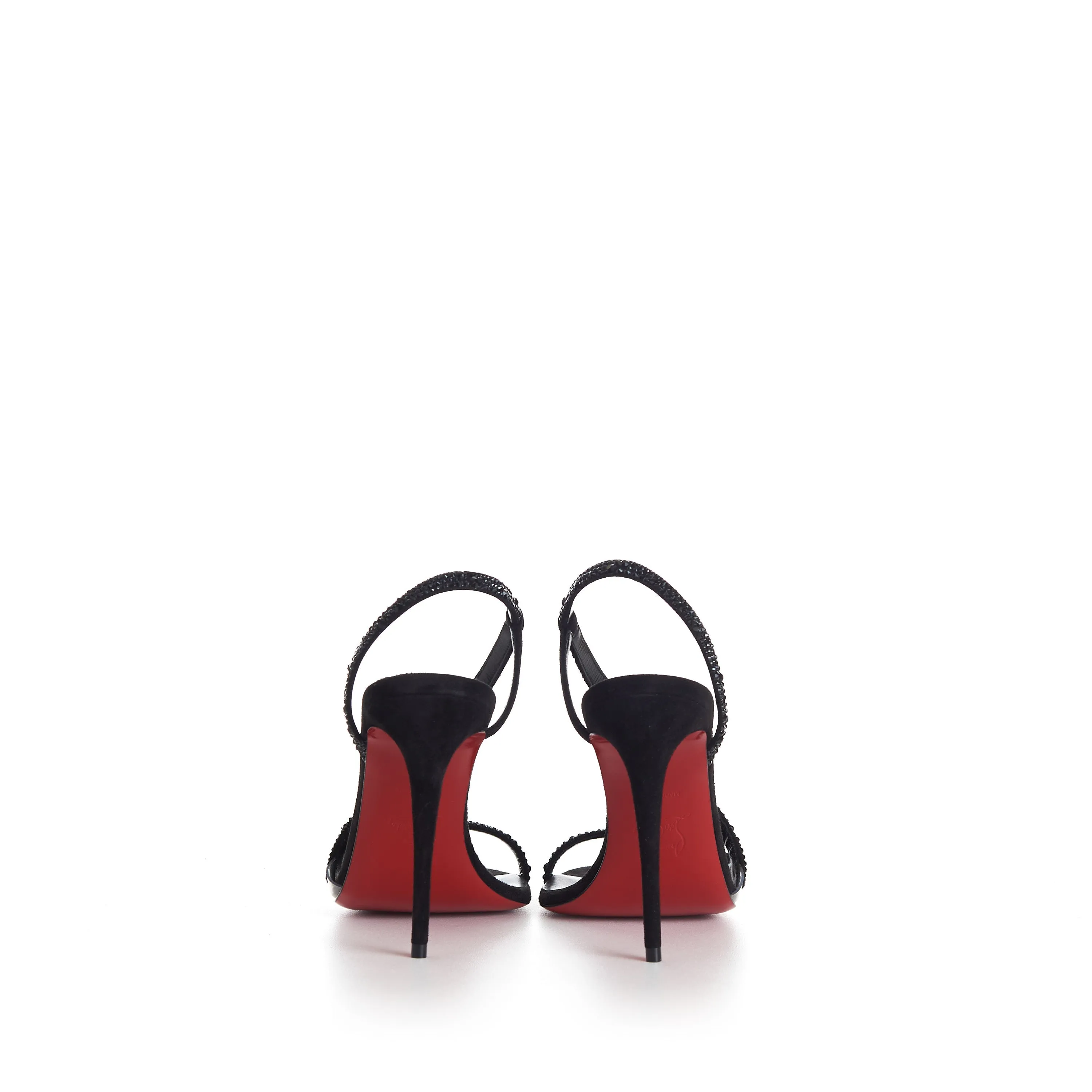 Rosalie Strass 100mm Sandals - Suede And Strass - Black