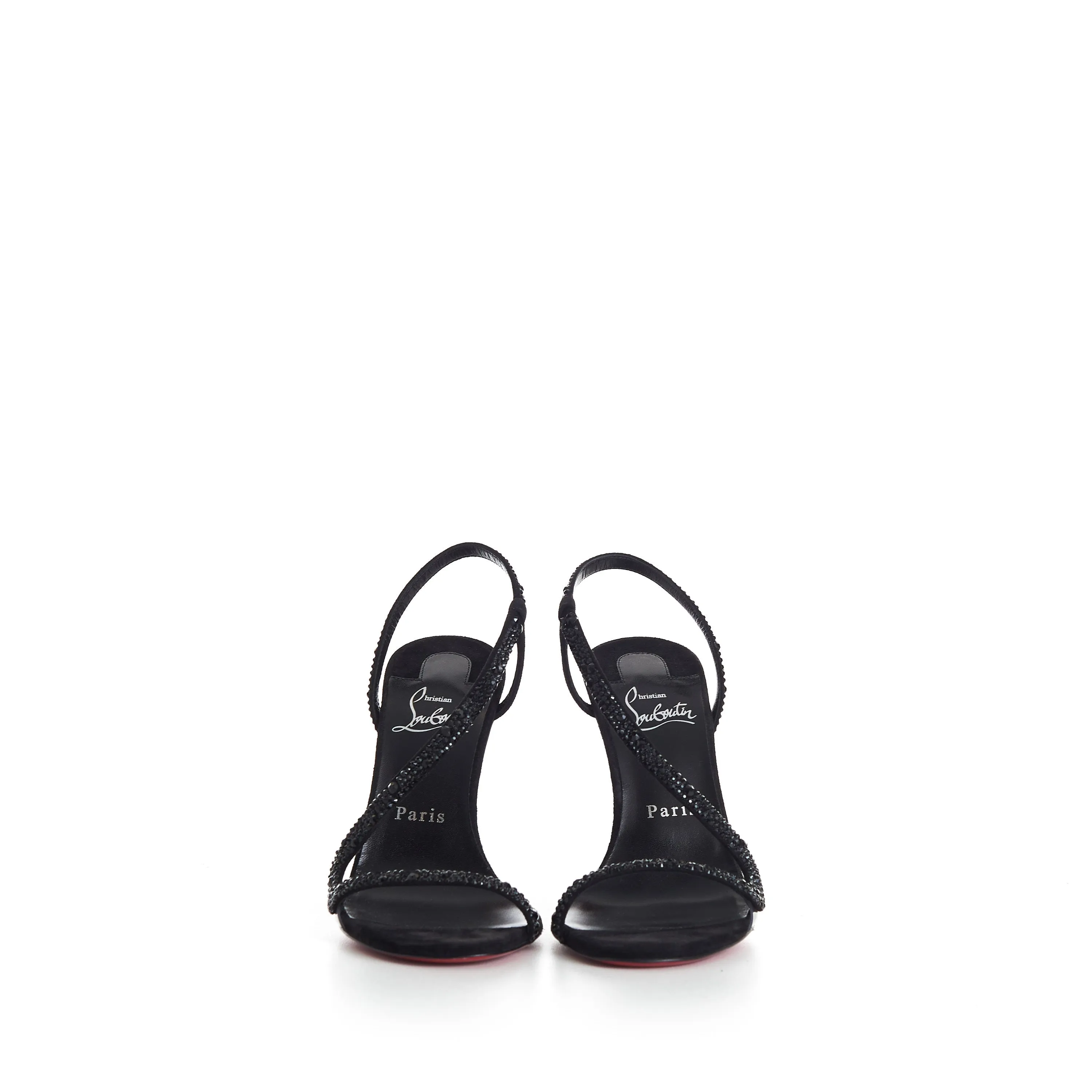 Rosalie Strass 100mm Sandals - Suede And Strass - Black