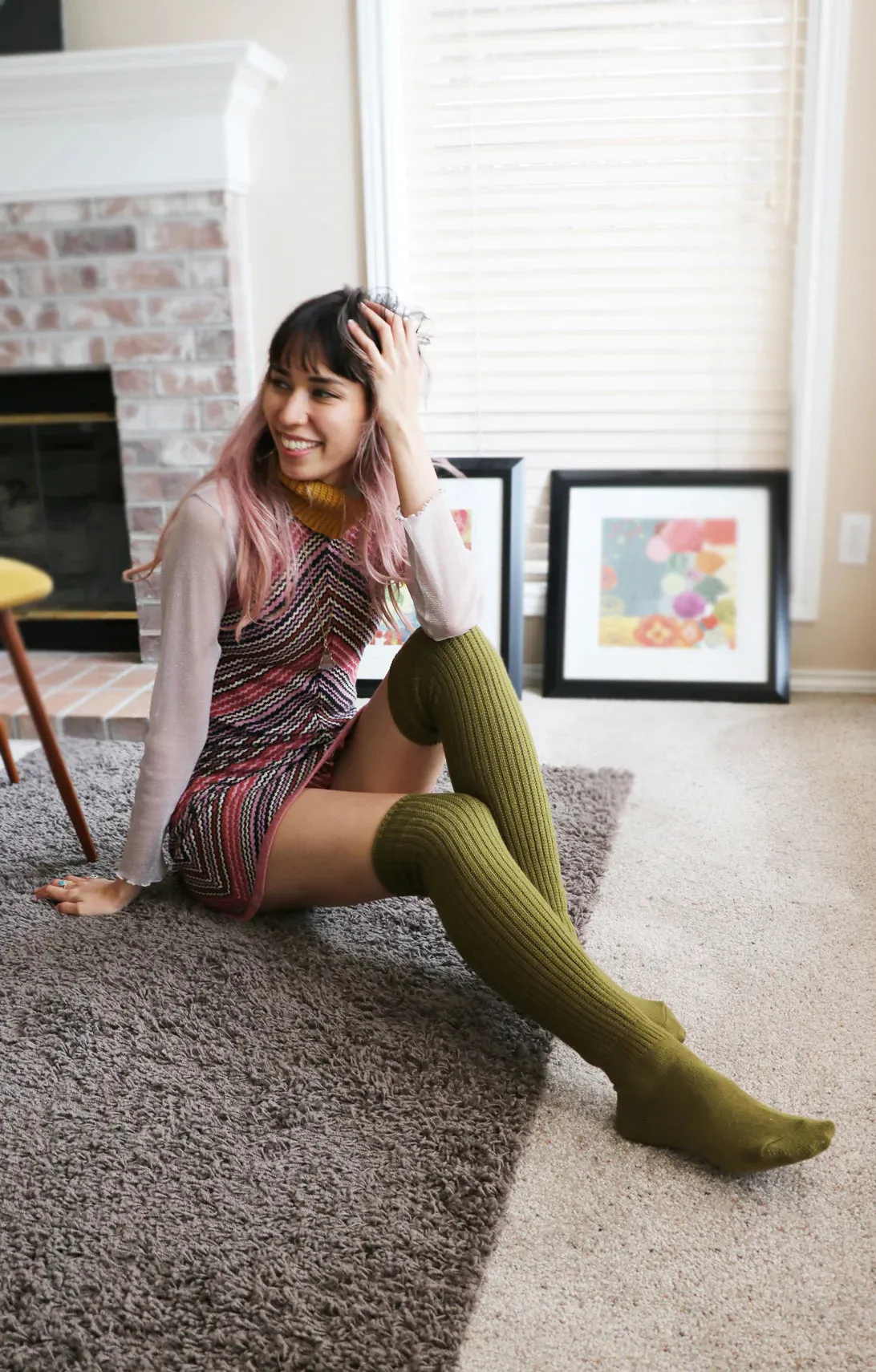 Scrunchy Over The Knee Lounge Wool Blend Socks
