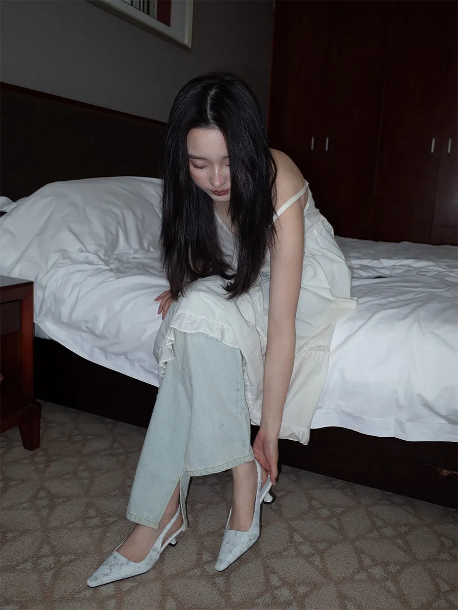 Shallow high heel toe sandals