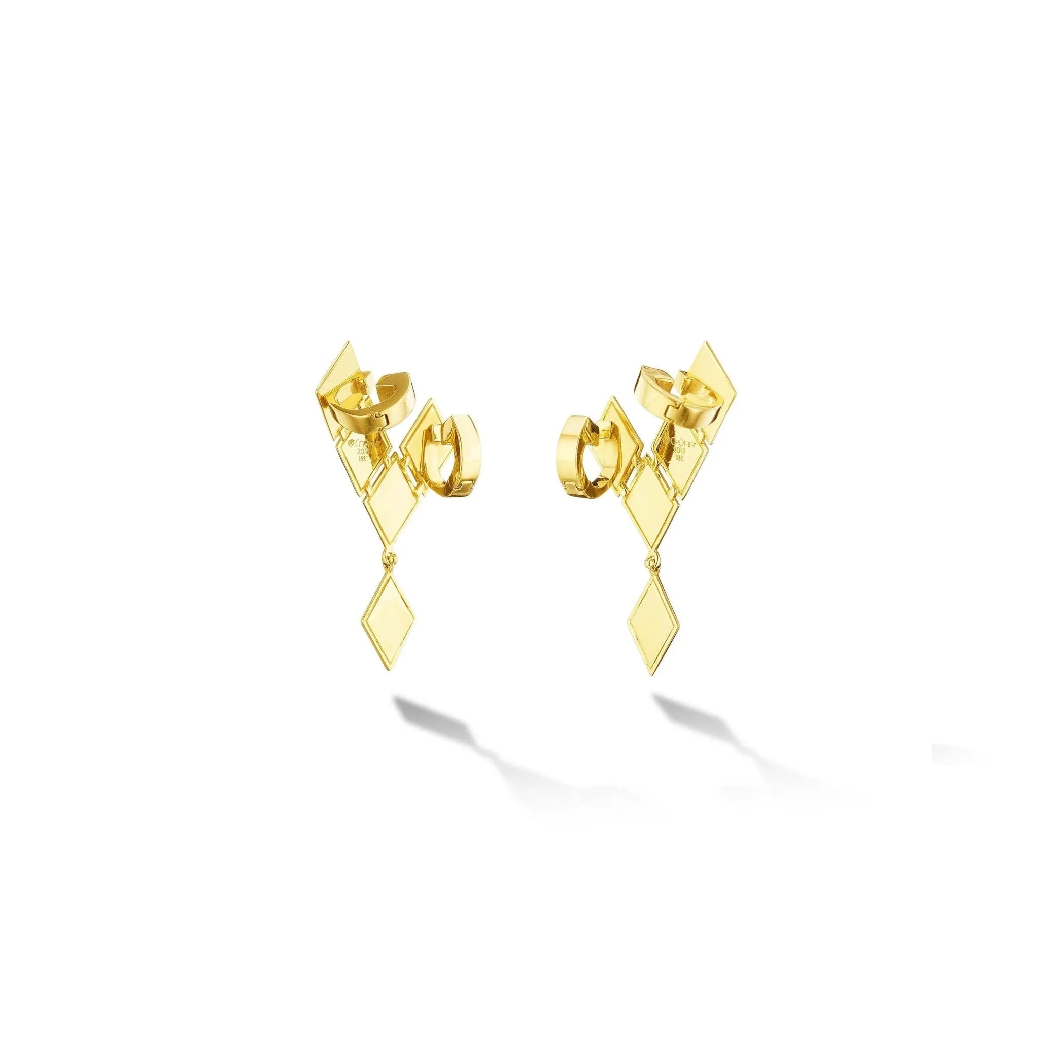 Small Yellow Gold Clip On Python Ear Climbers