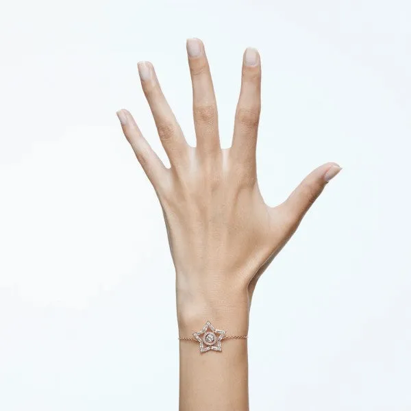 STELLA STAR BRACELET, WHITE, ROSE GOLD-TONE PLATED