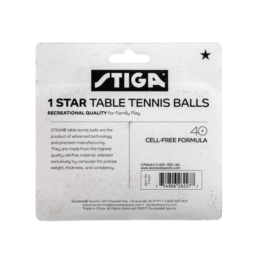 Stiga 1 Star Table Tennis Balls - White