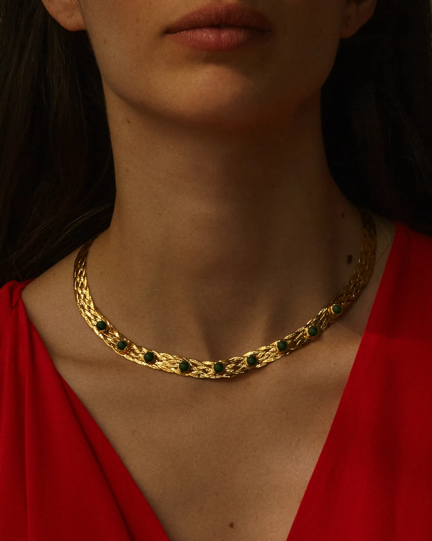 Studded Herringbone Jade
