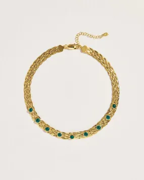Studded Herringbone Jade