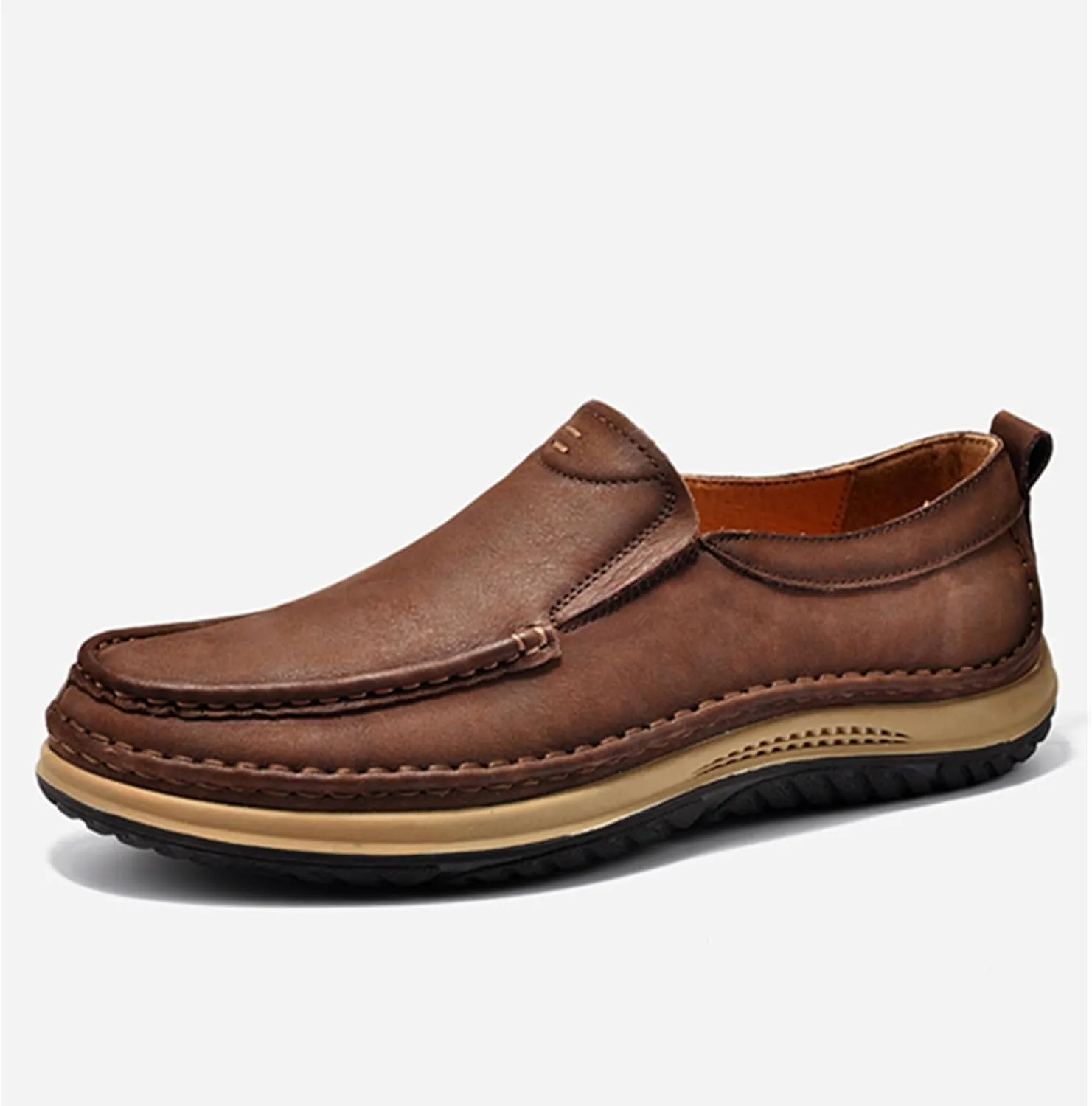 SywzX&xfybz Men's Casual Leather Shoes Cowhide Loafers Comfortable Driving Shoes