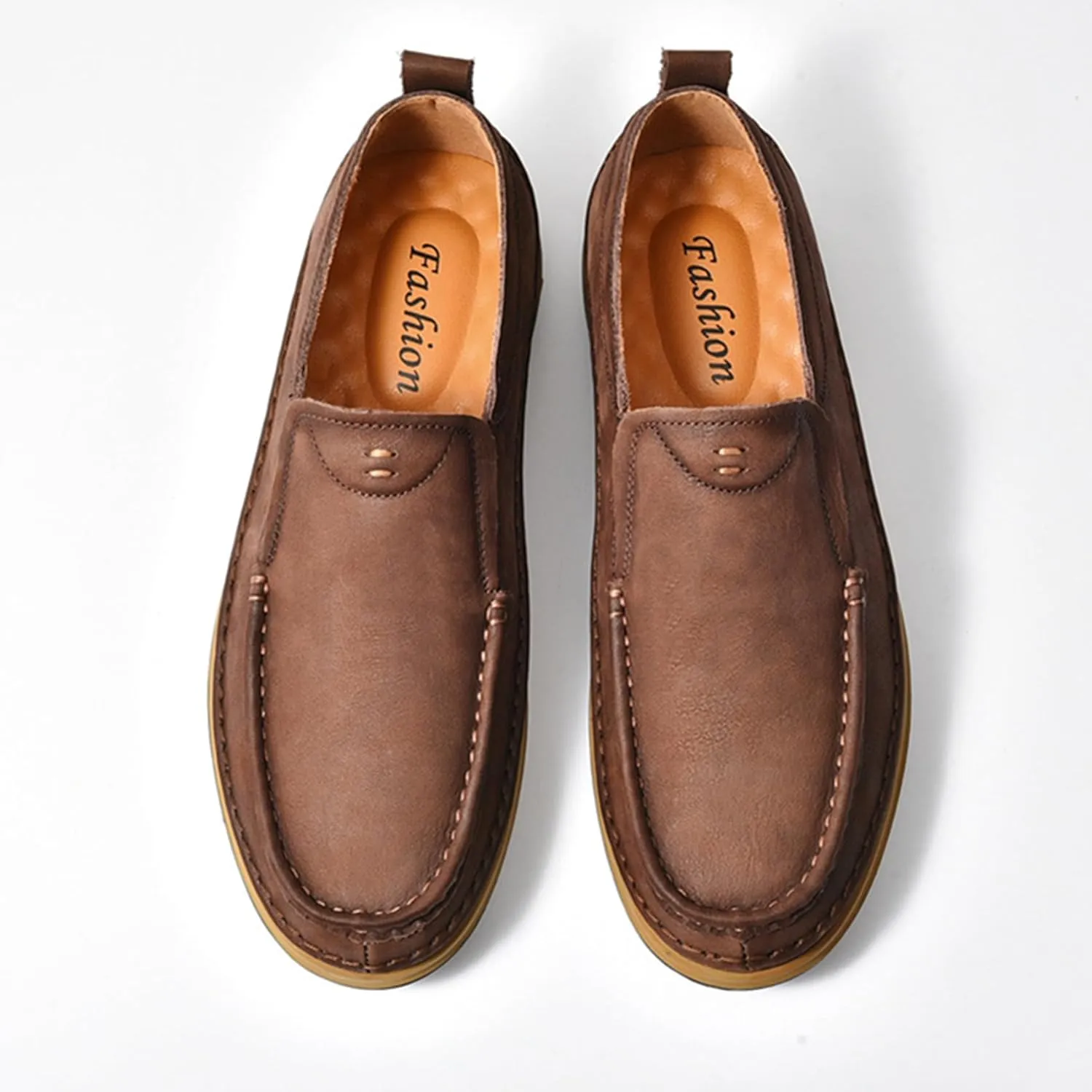 SywzX&xfybz Men's Casual Leather Shoes Cowhide Loafers Comfortable Driving Shoes
