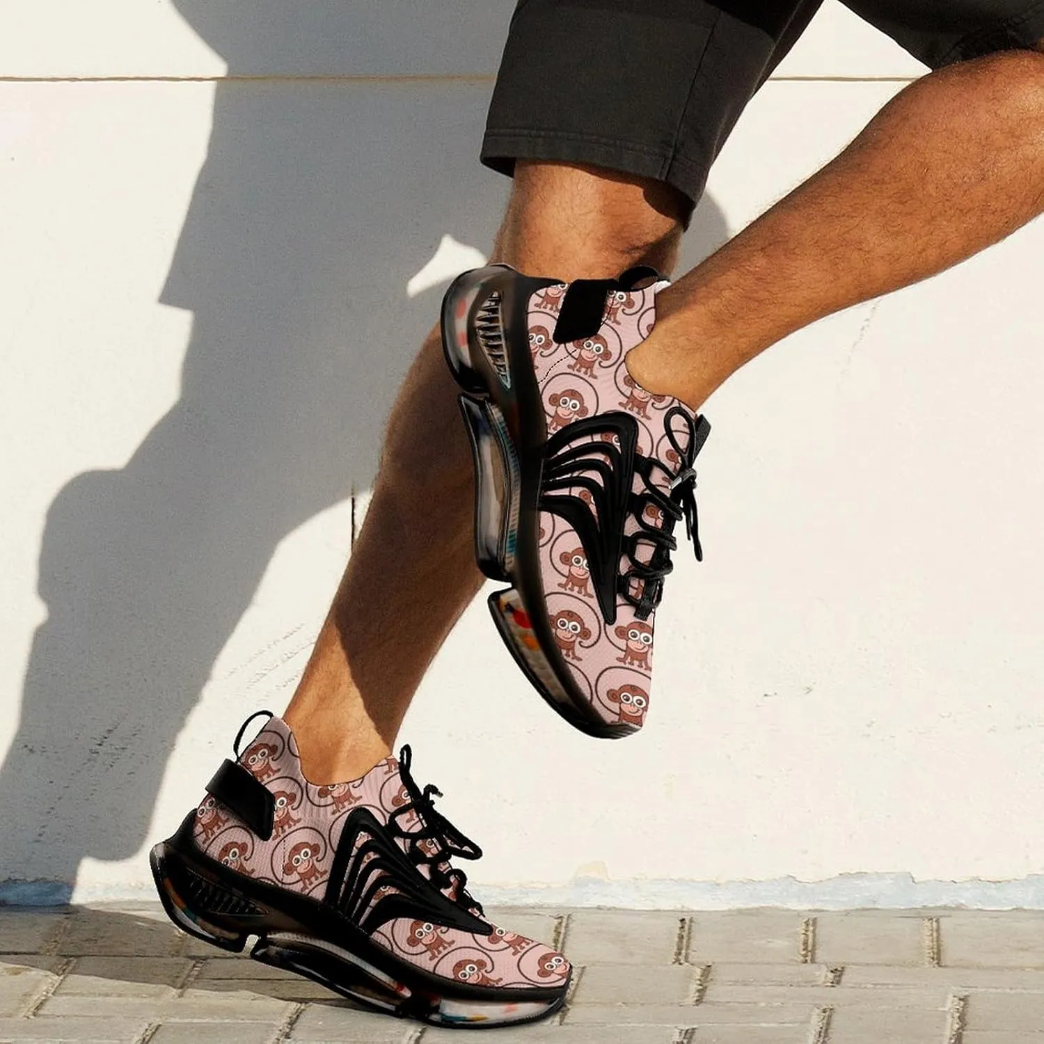 The Monkey Walking Shoes for Men Lightweight Tennis Fashion Elastic Sports Shoes Cushion Basketball Shoes