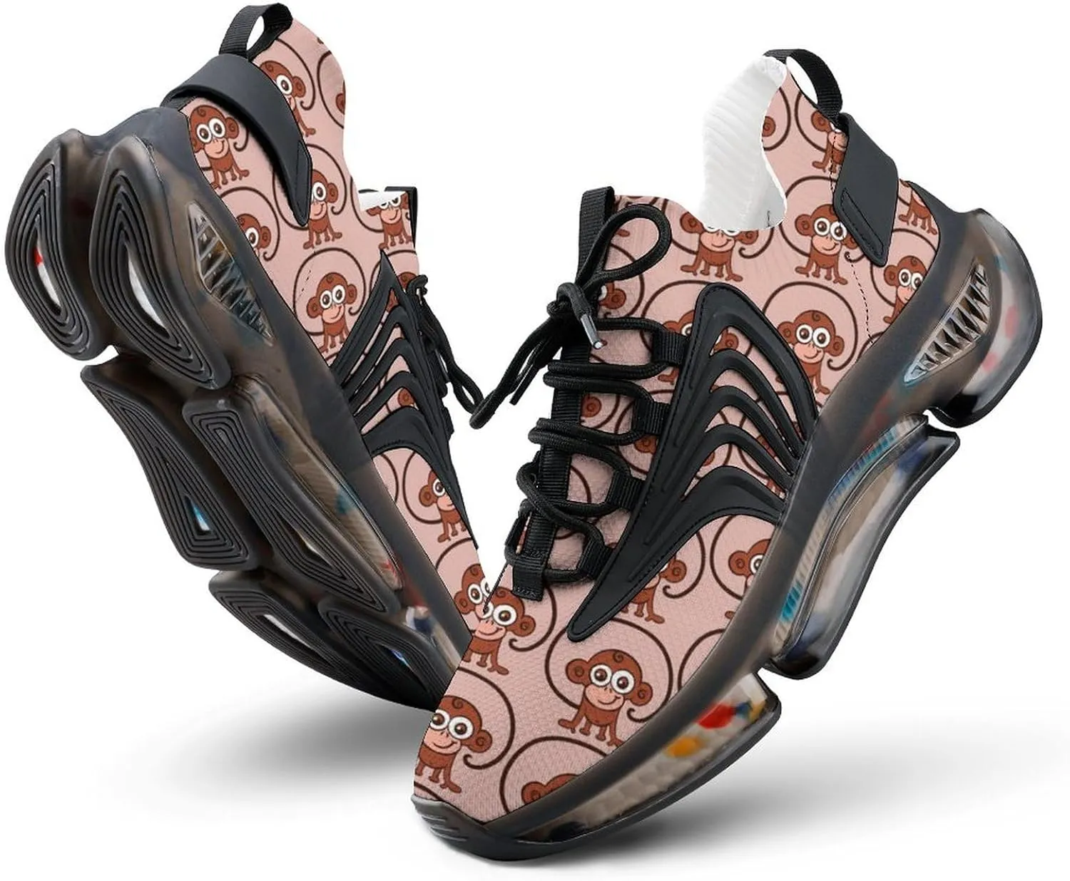 The Monkey Walking Shoes for Men Lightweight Tennis Fashion Elastic Sports Shoes Cushion Basketball Shoes