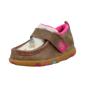 Twisted X Infants Driving Moc Bomber White Multicolor & Pink ICA0033