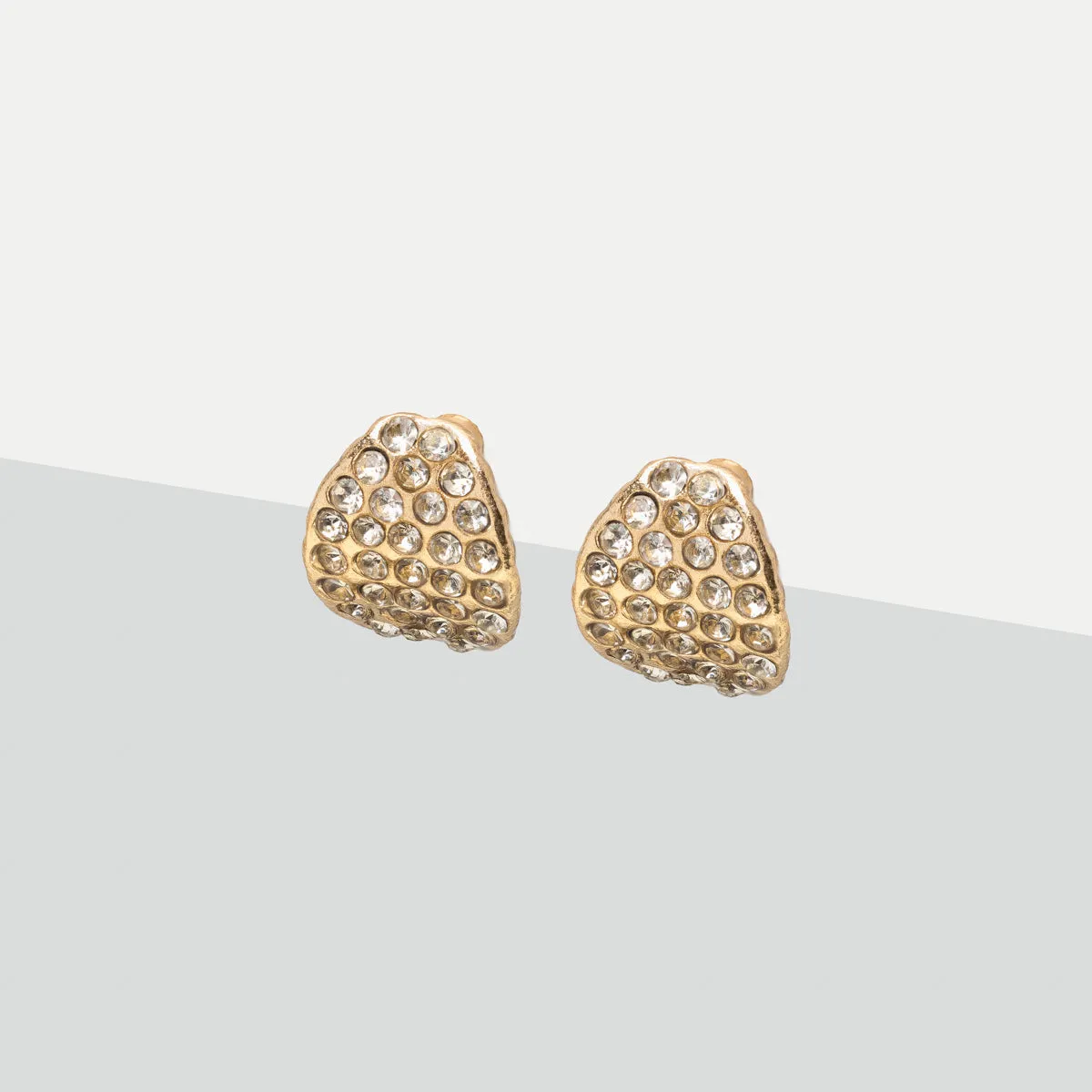 White Pave Stud Earrings