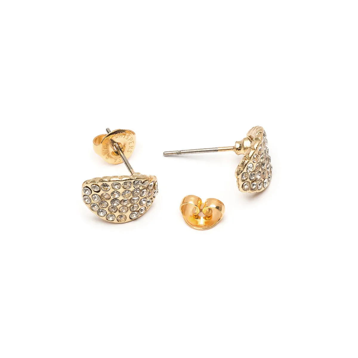 White Pave Stud Earrings