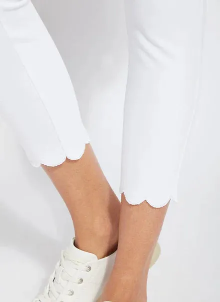 White Scallop Ankle Skinny