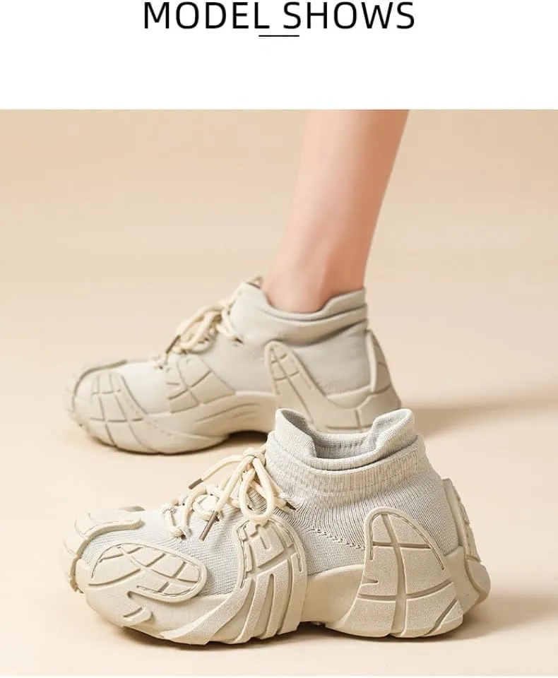 Women's Mesh Casual Sneakers Breathable Block Walking Shoes Lightweight Classic Soft Tennis Trainers