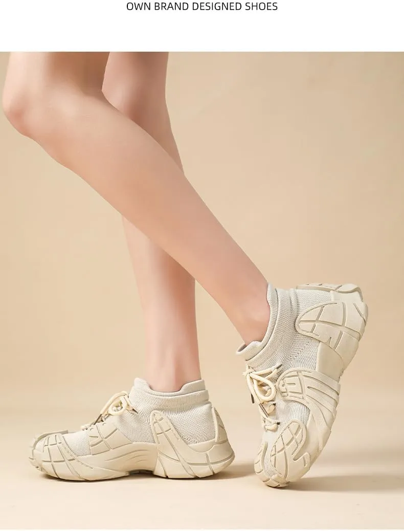 Women's Mesh Casual Sneakers Breathable Block Walking Shoes Lightweight Classic Soft Tennis Trainers
