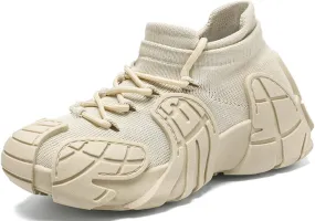 Women's Mesh Casual Sneakers Breathable Block Walking Shoes Lightweight Classic Soft Tennis Trainers