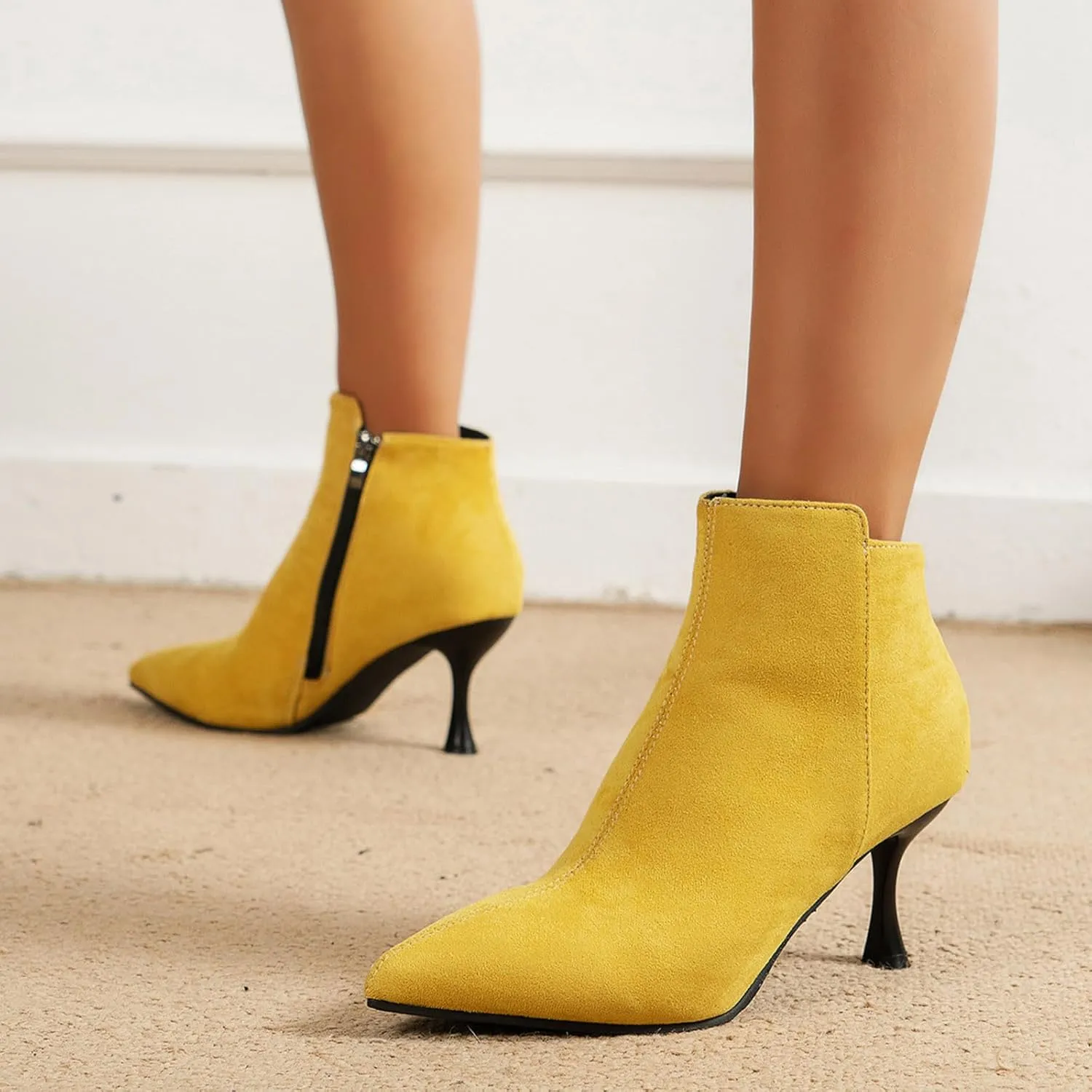 Women's Sittle Block Boots heels Side Zipper BootsKnee High Boots Casual Shoes Rain Boots Chunky Western Knee High Chukka