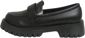 Women's Thick Bottom Penny Loafers, Non-Slip one Foot Stirrup Thick Heel Casual Business Leather Shoes, Office Work and Daily wear Solid Color Single Shoes