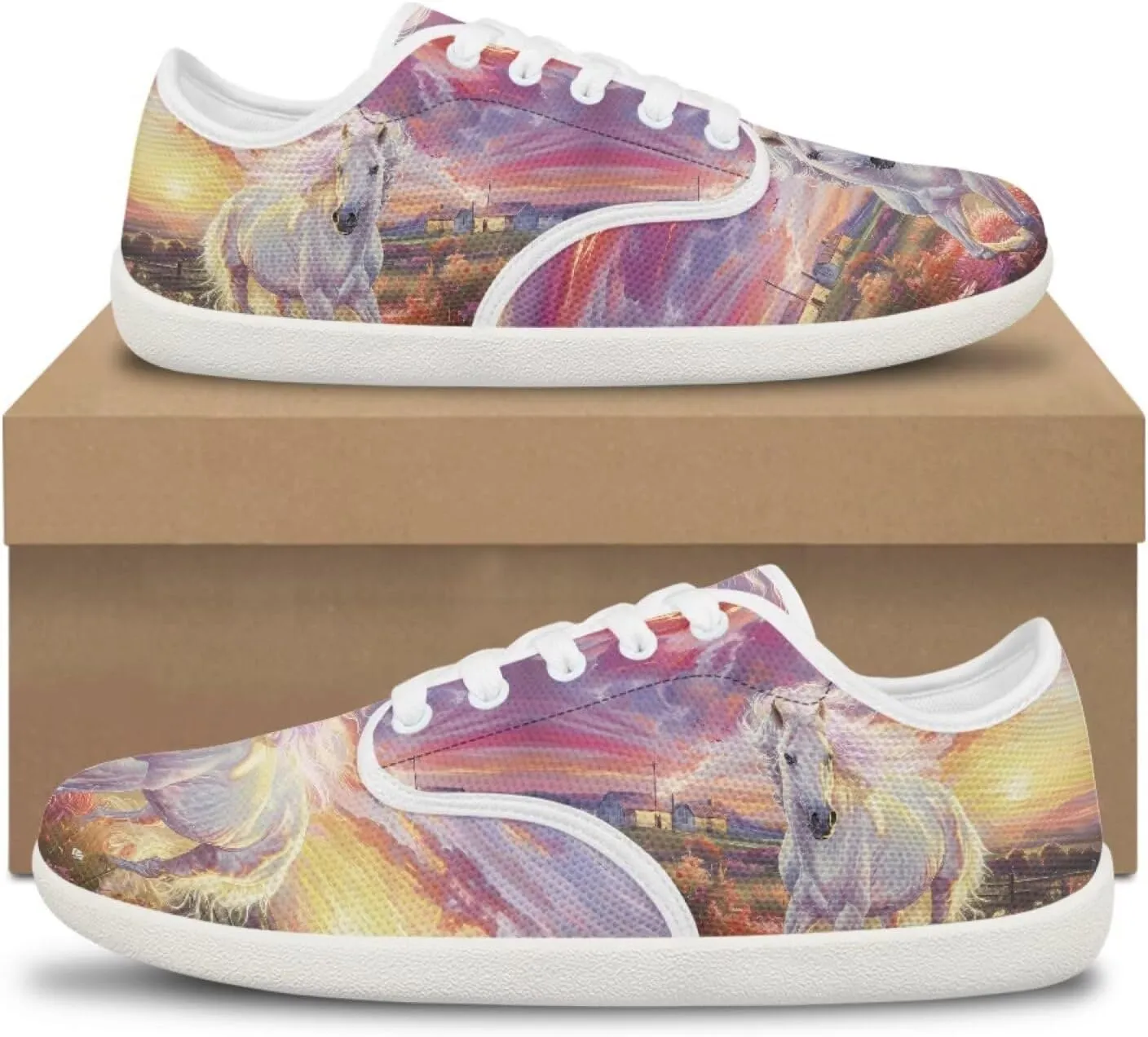 Women's Work Shoes Casual Skate Shoes Lace-Up Running Sneakers Basketball Driving Walking Shoes