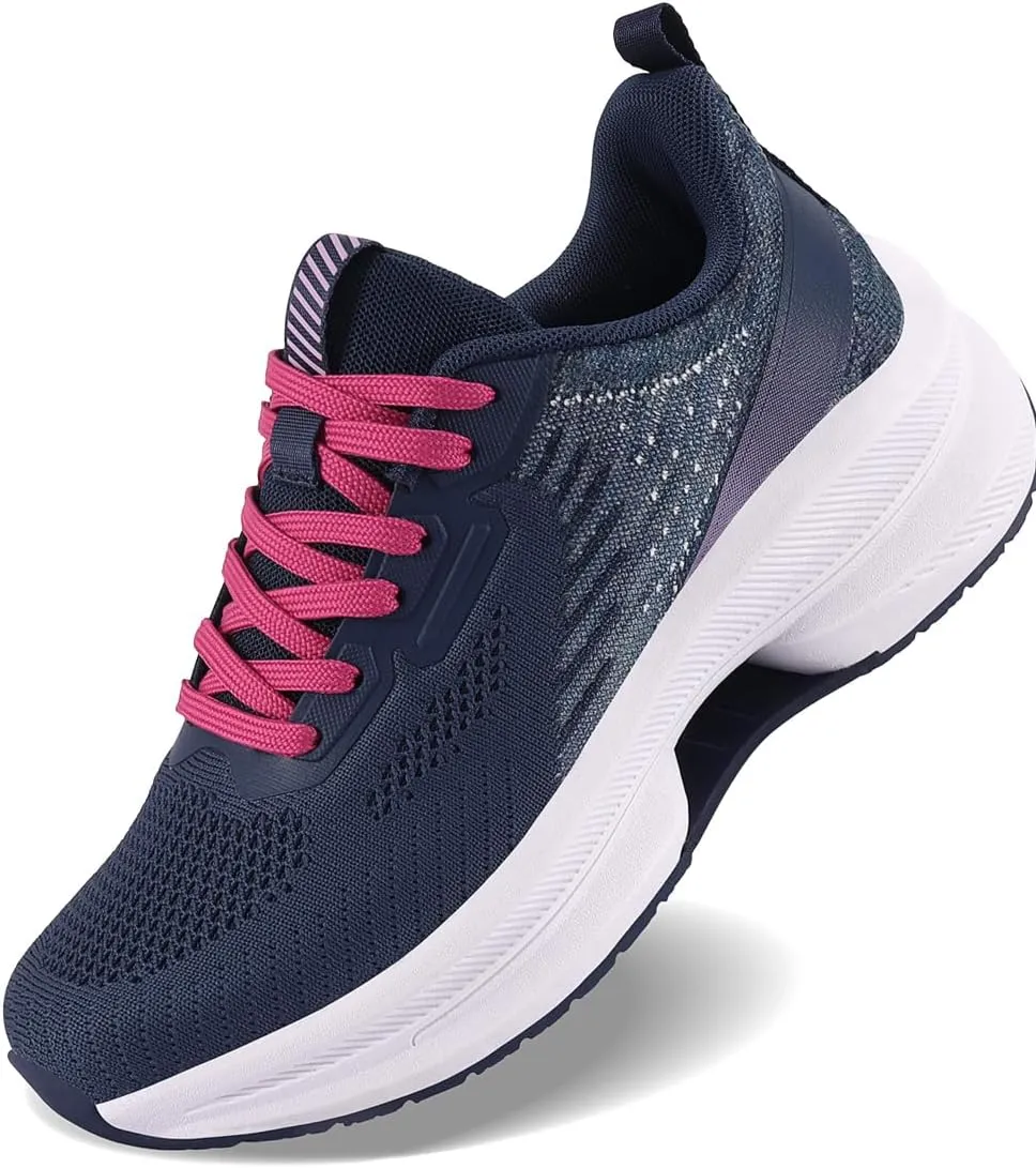 WONESION Women's Non Slip Walking Running Shoes Lightweight Athletic Tennis Sport Fashion Sneakers for Gym Work Nursing