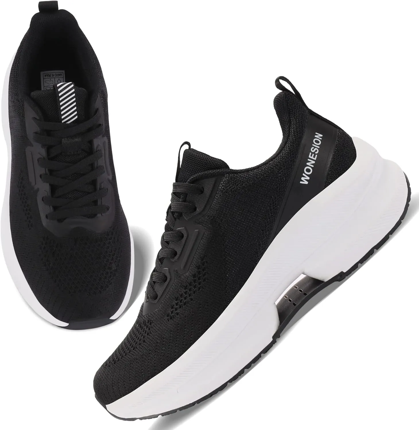 WONESION Women's Non Slip Walking Running Shoes Lightweight Athletic Tennis Sport Fashion Sneakers for Gym Work Nursing